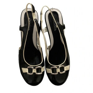 AEROSOLES women's black and cream heels size 7 1/2